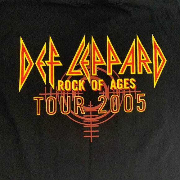 Anvil 2005 Def Leppard Band Graphic Print Rock of Ages Tour Black T-Shirt Sz Lg - Picture 4 of 8